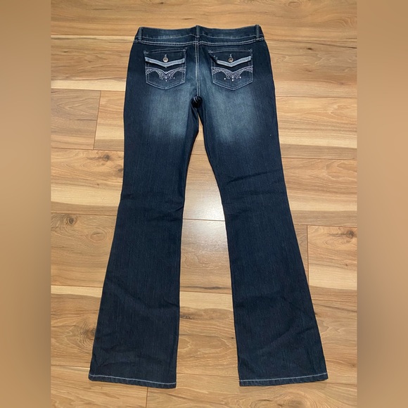 Dark Blue Women’s Flared Jeans - Picture 2 of 2